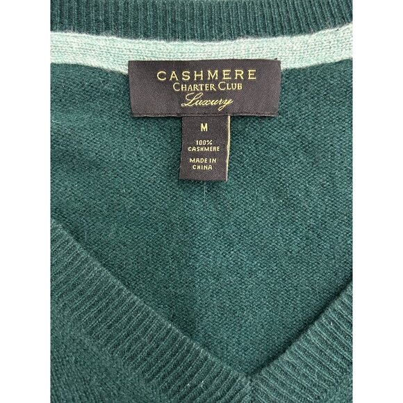 Charter Club Luxury Women’s Green Sweater Sz Medium 100% Cashmere - Picture 3 of 11